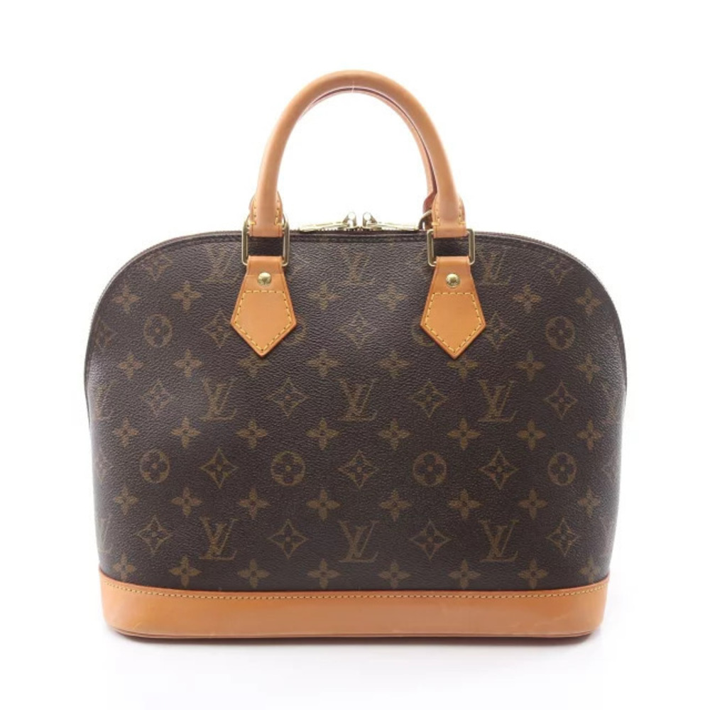 Louis Vuitton Alma Monogram Handbag Canvas Leather Brown